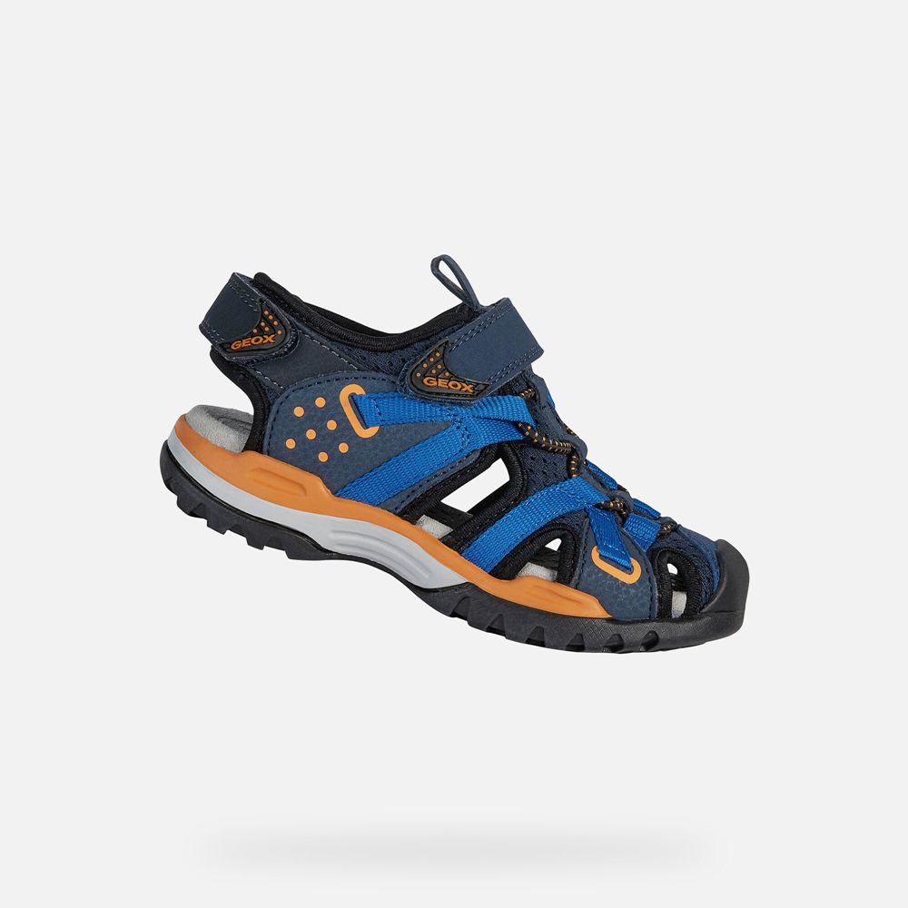 Sandalias Geox Menino Azul Marinho/Laranja - Borealis - UEVLC2679